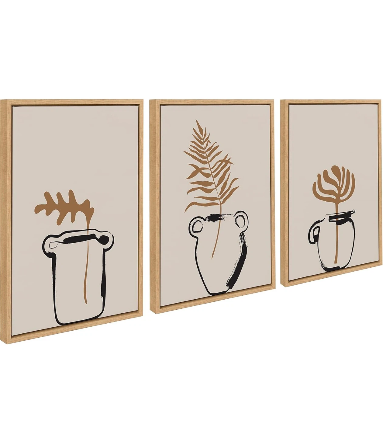 Kate and Laurel Sylvie Botanical Canvas Wall Art Set