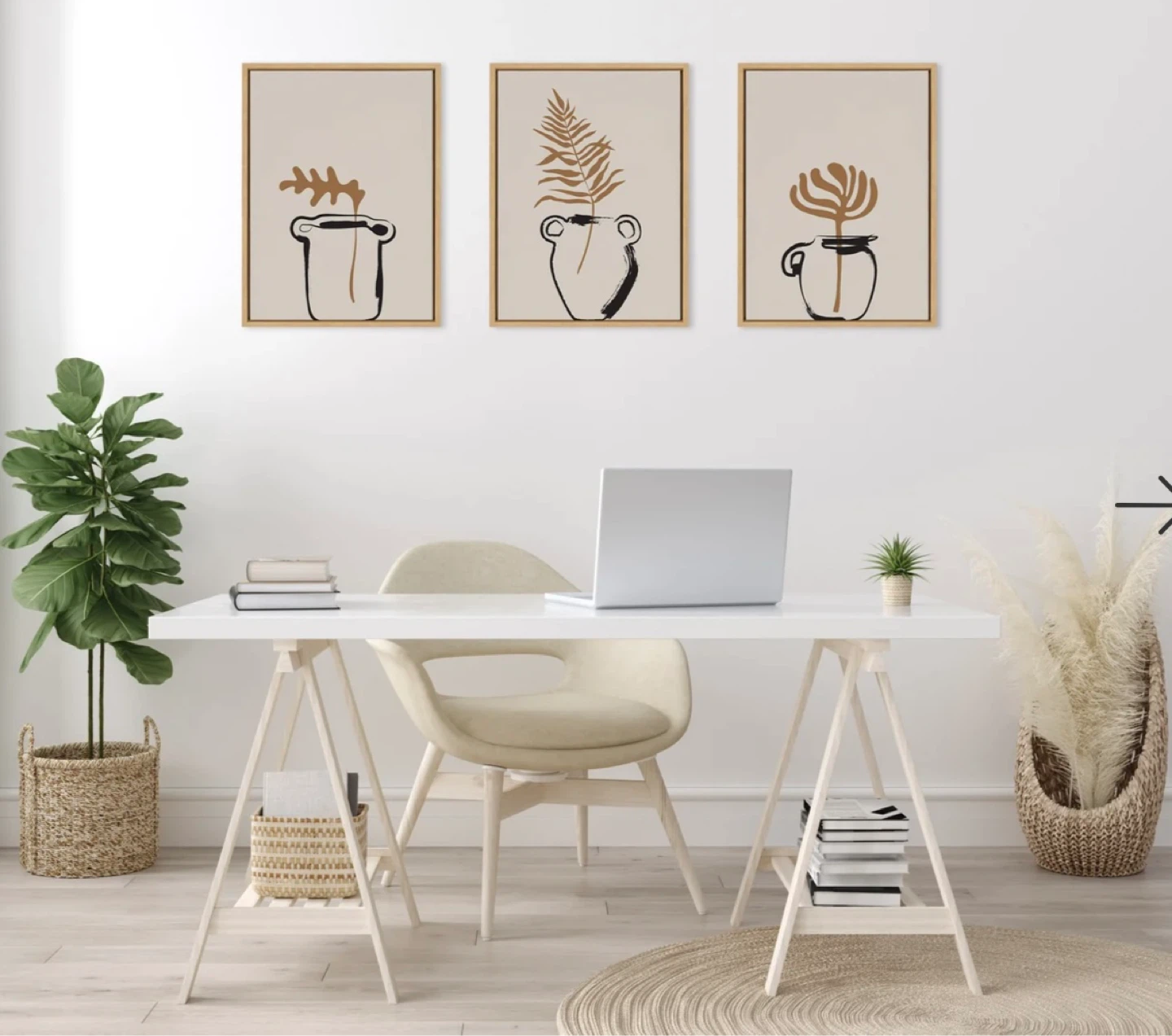 Kate and Laurel Sylvie Botanical Canvas Wall Art Set - photo 4