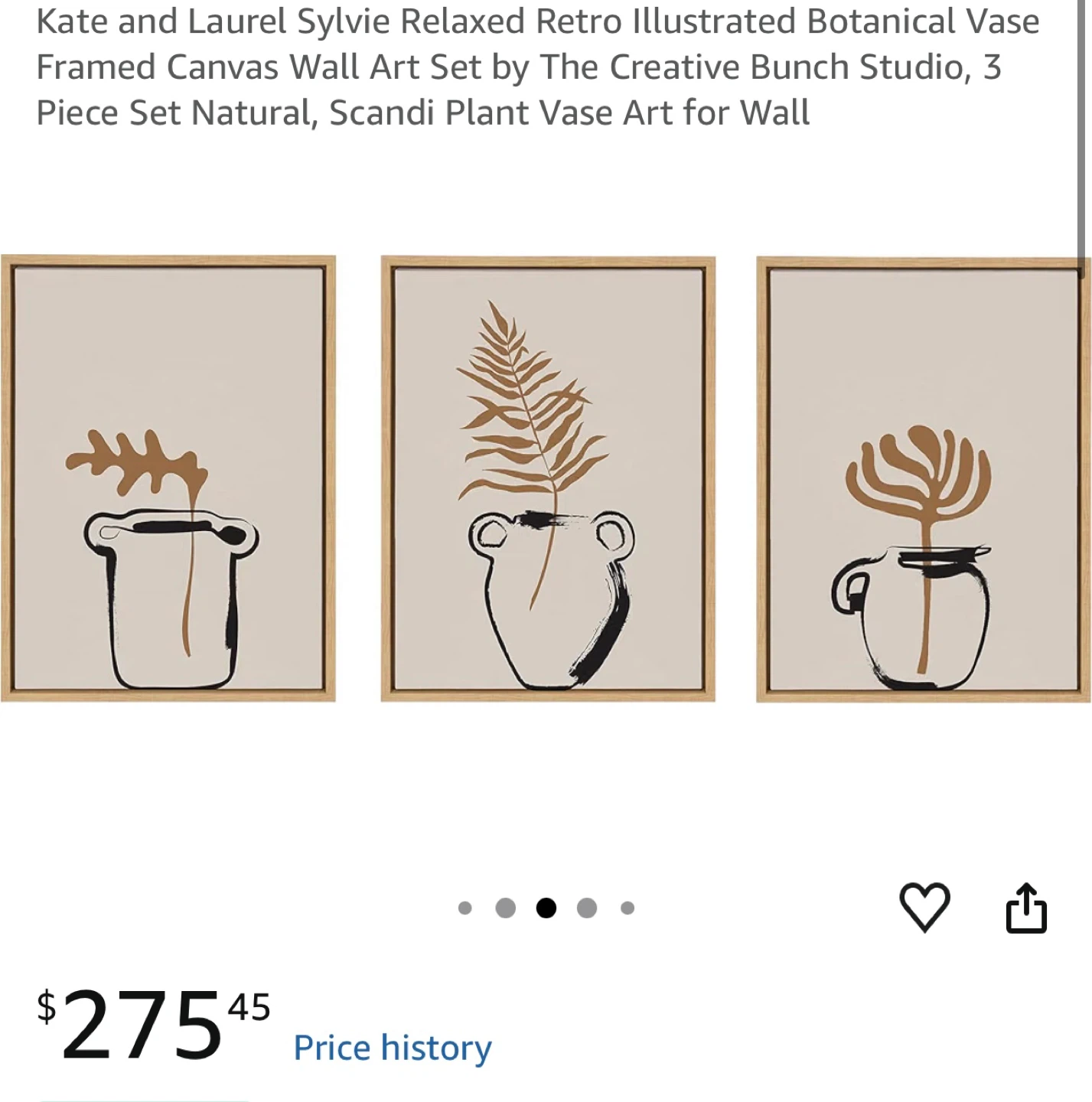 Kate and Laurel Sylvie Botanical Canvas Wall Art Set - photo 3