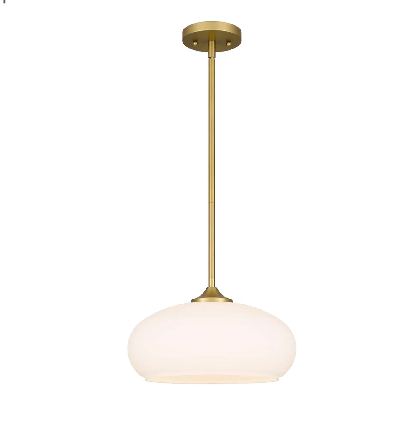 Minimalist Gold and Opal Glass Pendant Light - photo 3