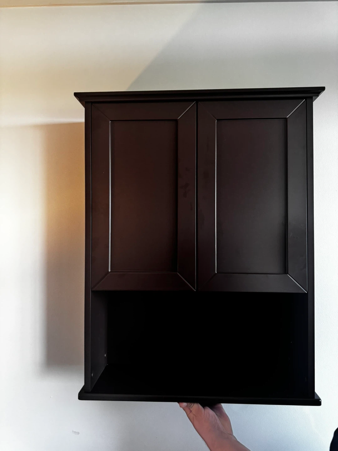 Dark Brown Wall-Mounted Storage Cabinet