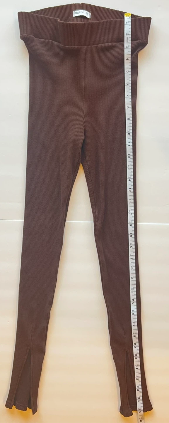 Second Avenue Brown Ribbed Leggings M - photo 3