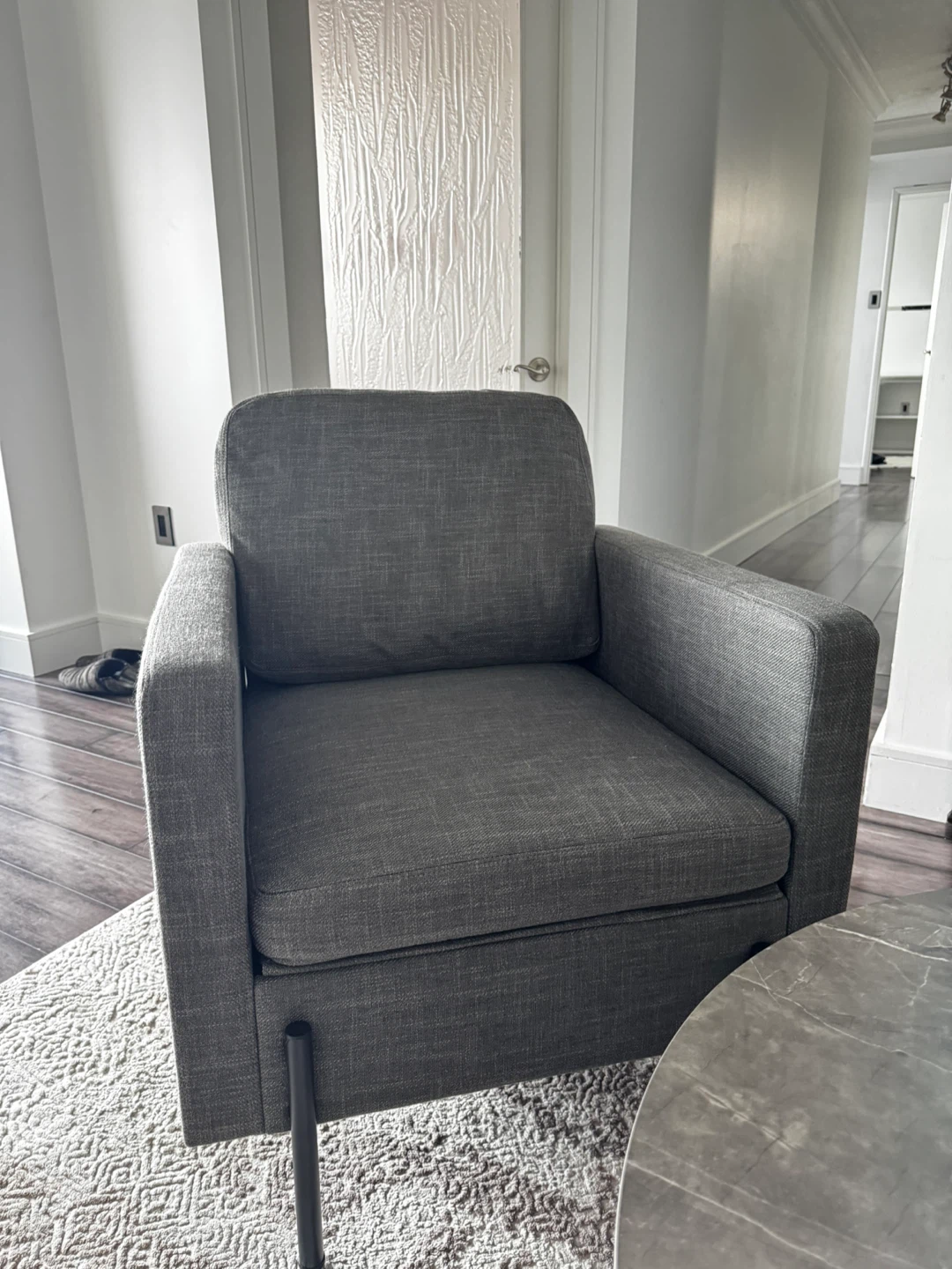 Dark Grey Fabric Armchair - photo 4