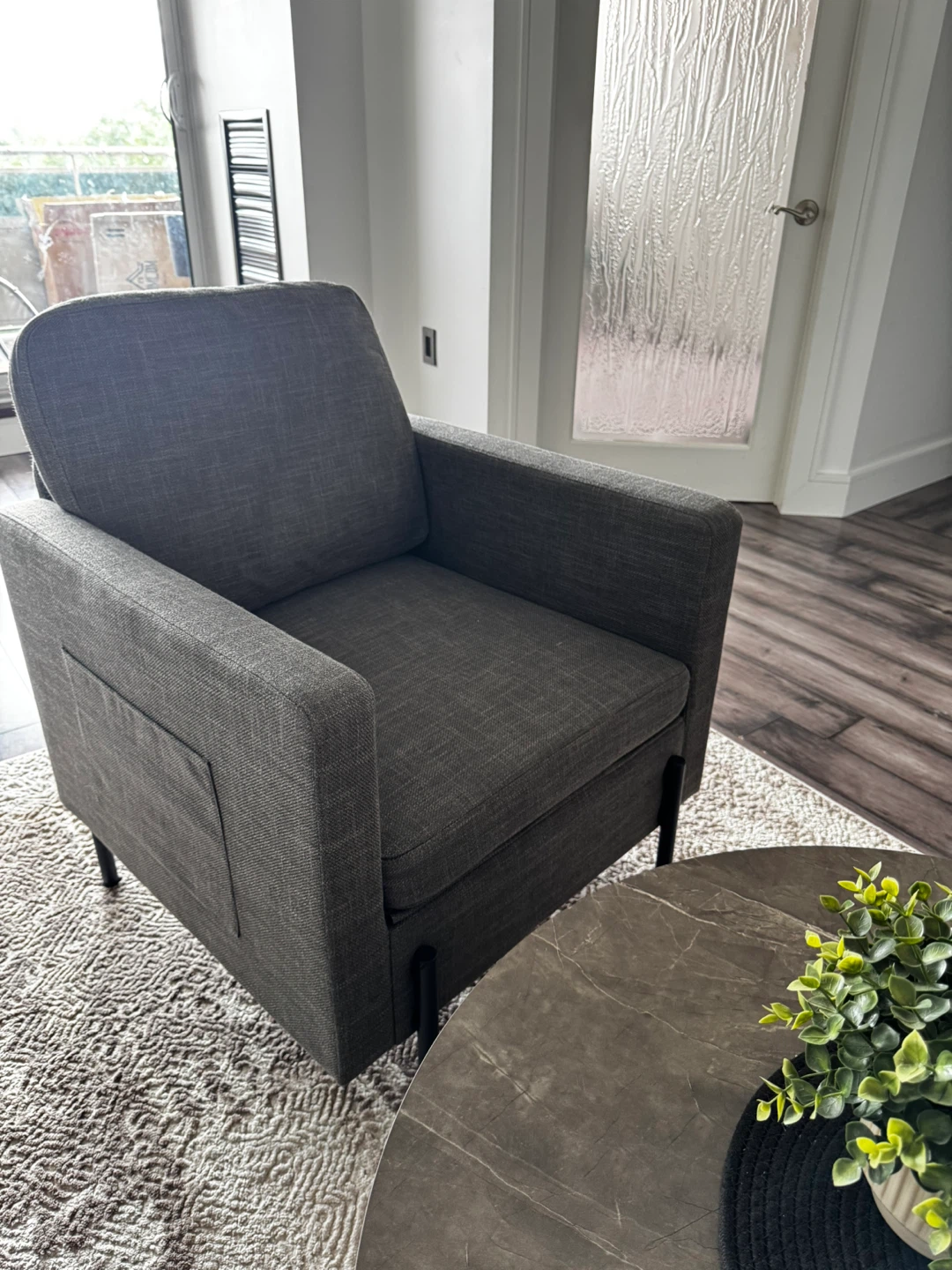 Dark Grey Fabric Armchair - photo 5