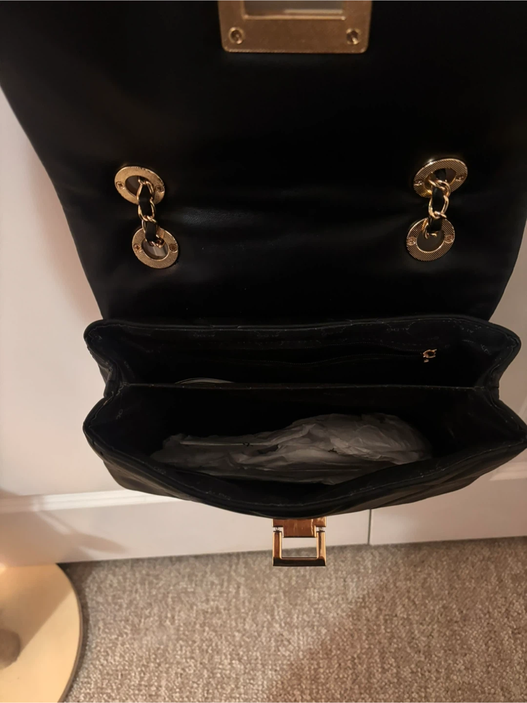 ALDO Quilted Chain Shoulder Bag Black - photo 3