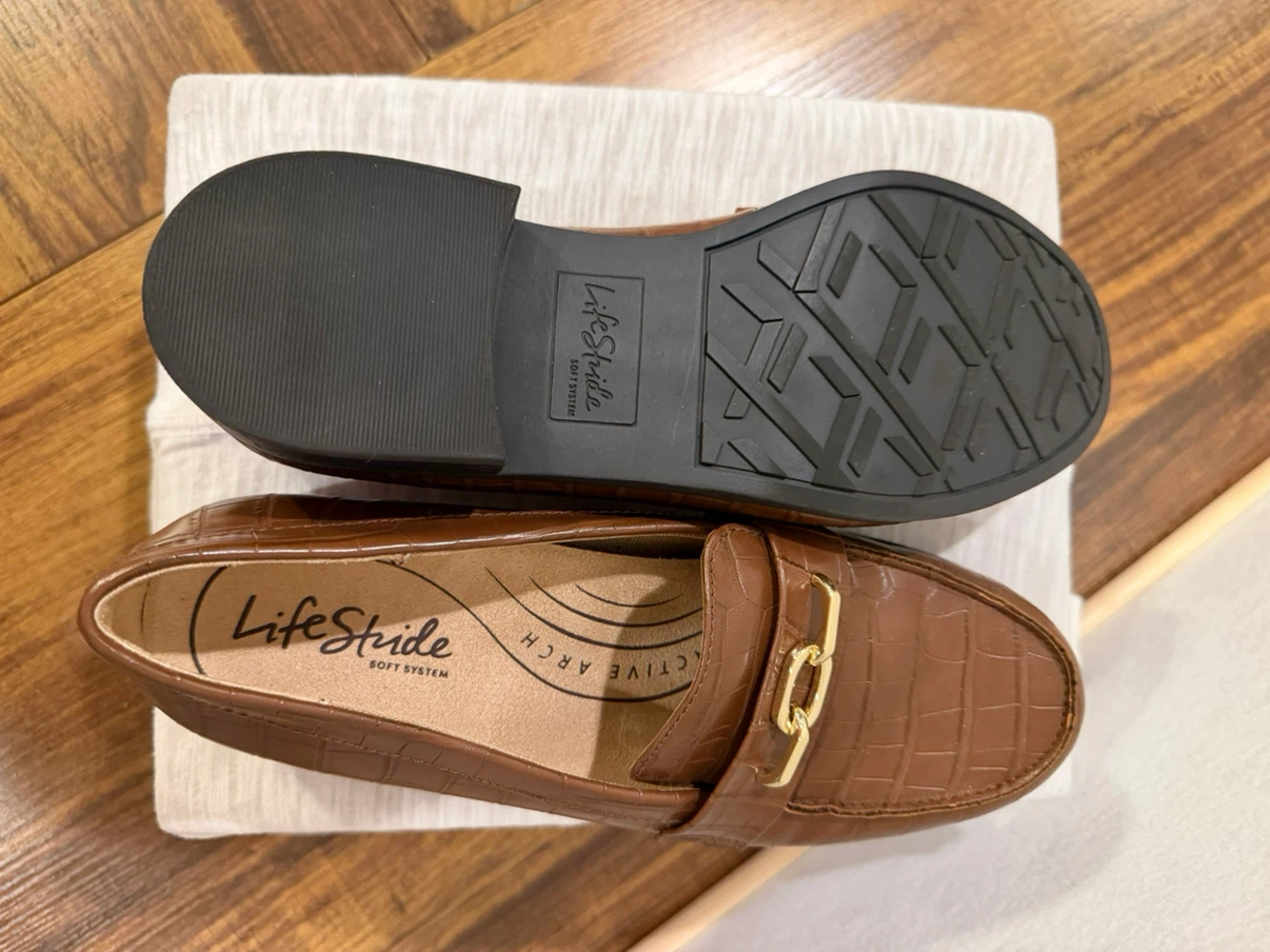 LifeStride Brown Croc Loafers Size 8W - photo 2