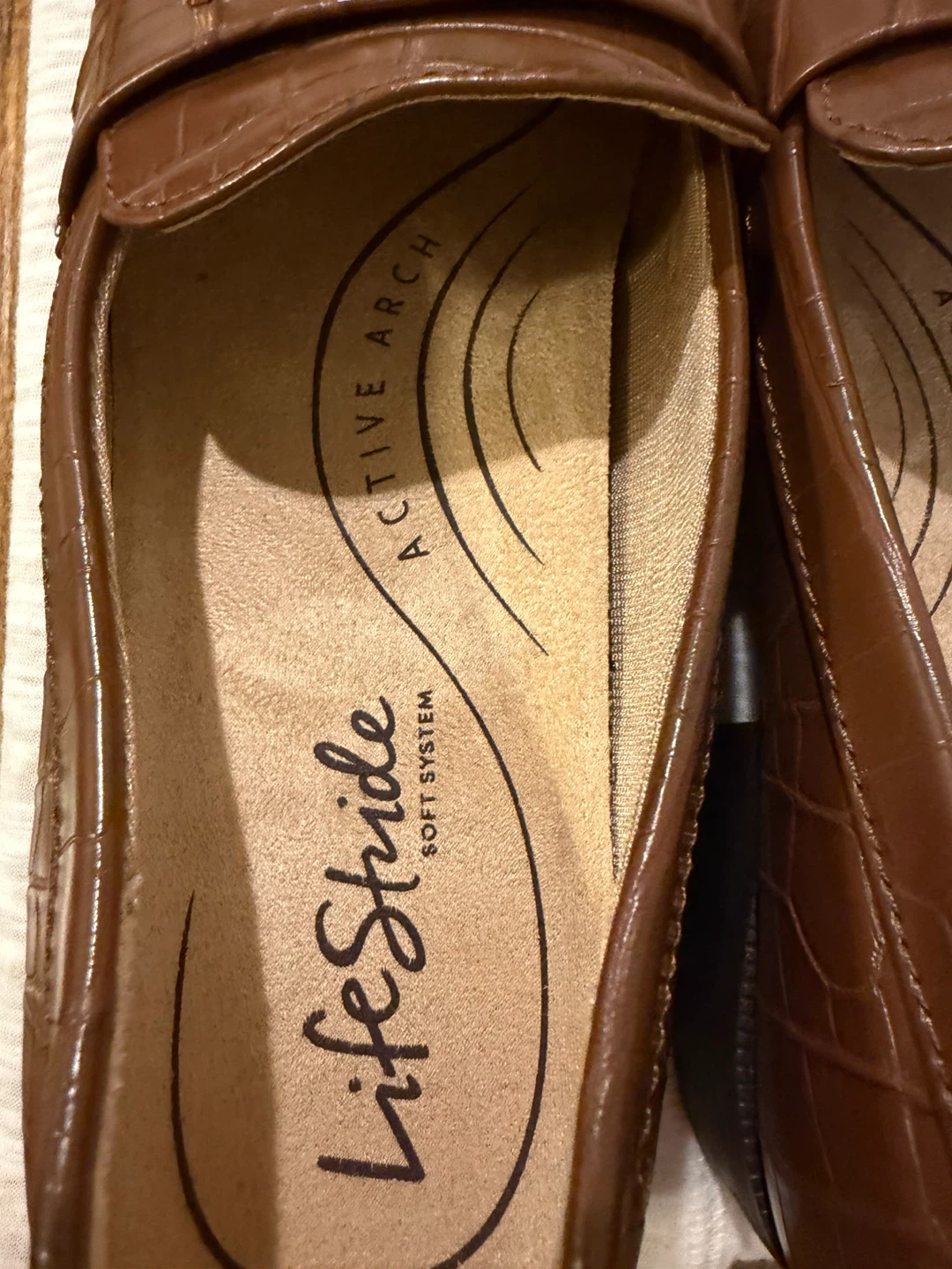 LifeStride Brown Croc Loafers Size 8W - photo 5