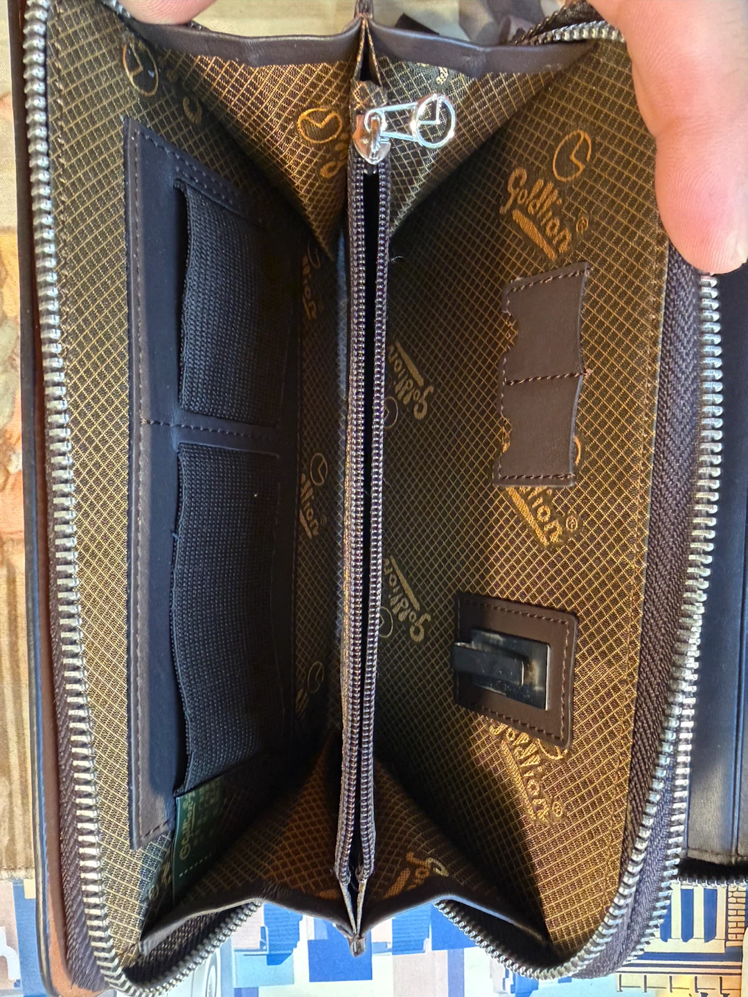 Goldlion Brown Genuine Leather Zip Around Wallet - photo 3