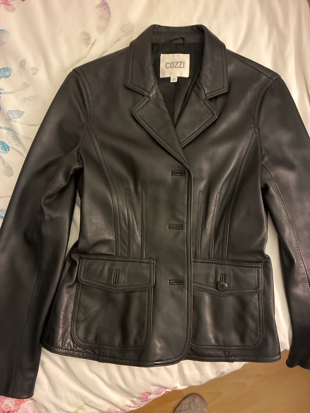 Cozzi Black Leather Jacket