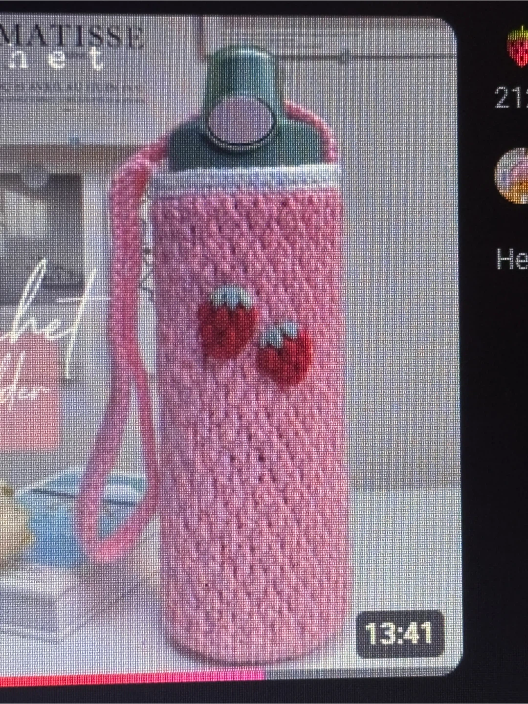 Crocheted Water Bottle Cover with Cupcake Design - photo 2