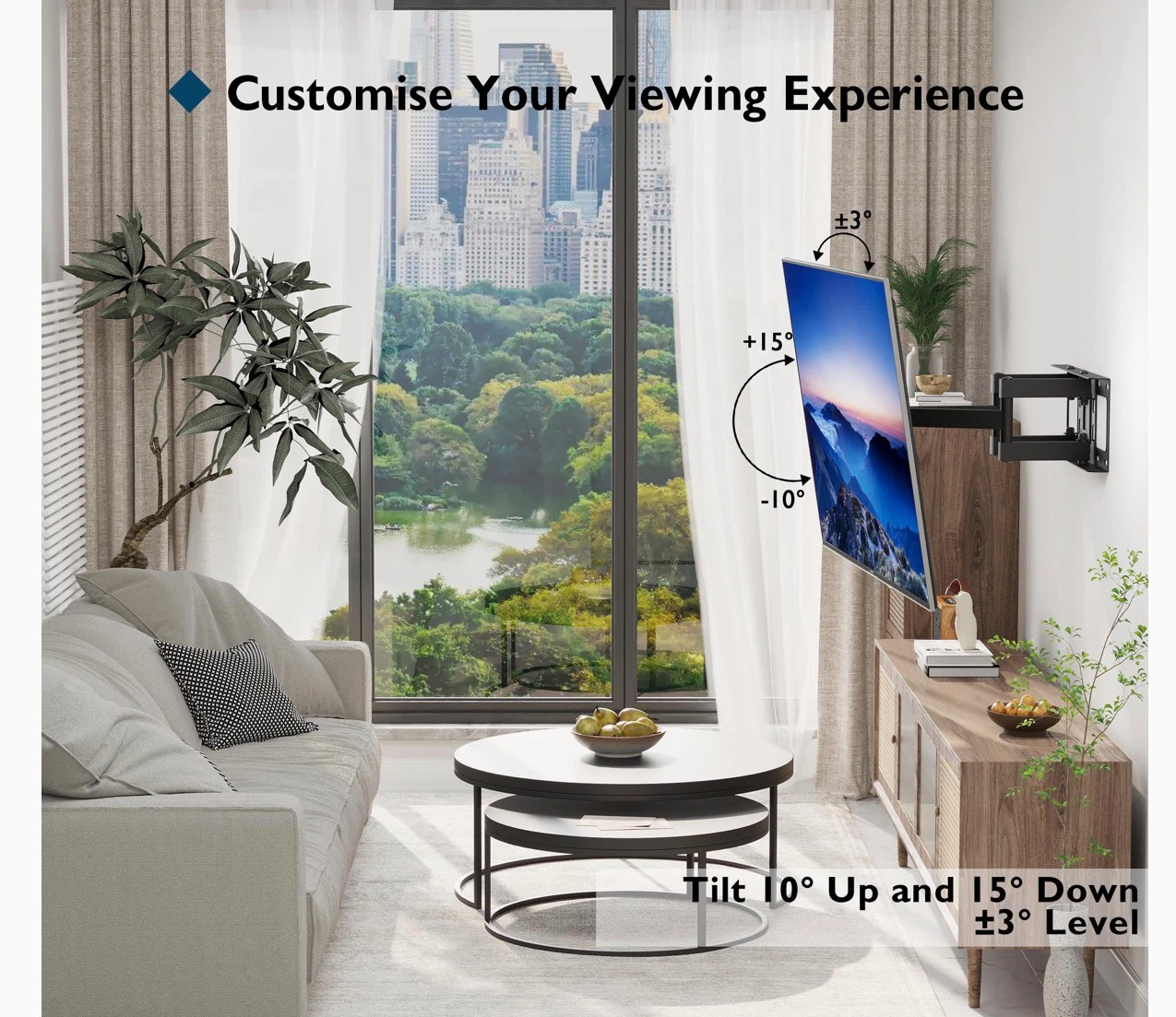 BONTEC Full Motion TV Wall Mount