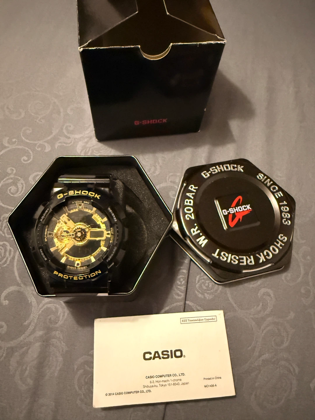 Casio G-Shock Watch Black and Gold