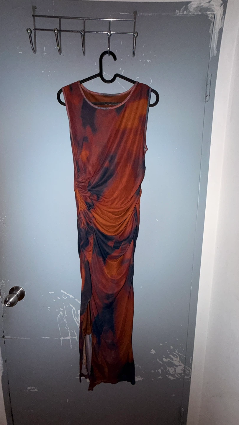 Shein Tie-Dye Ruched Sleeveless Maxi Dress - photo 2