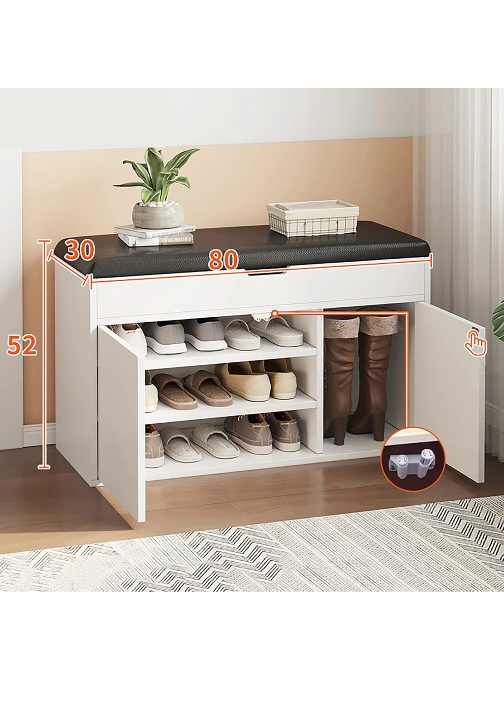 Shoe Bench with PU Seat Cushion (Brand New in Box) - photo 3