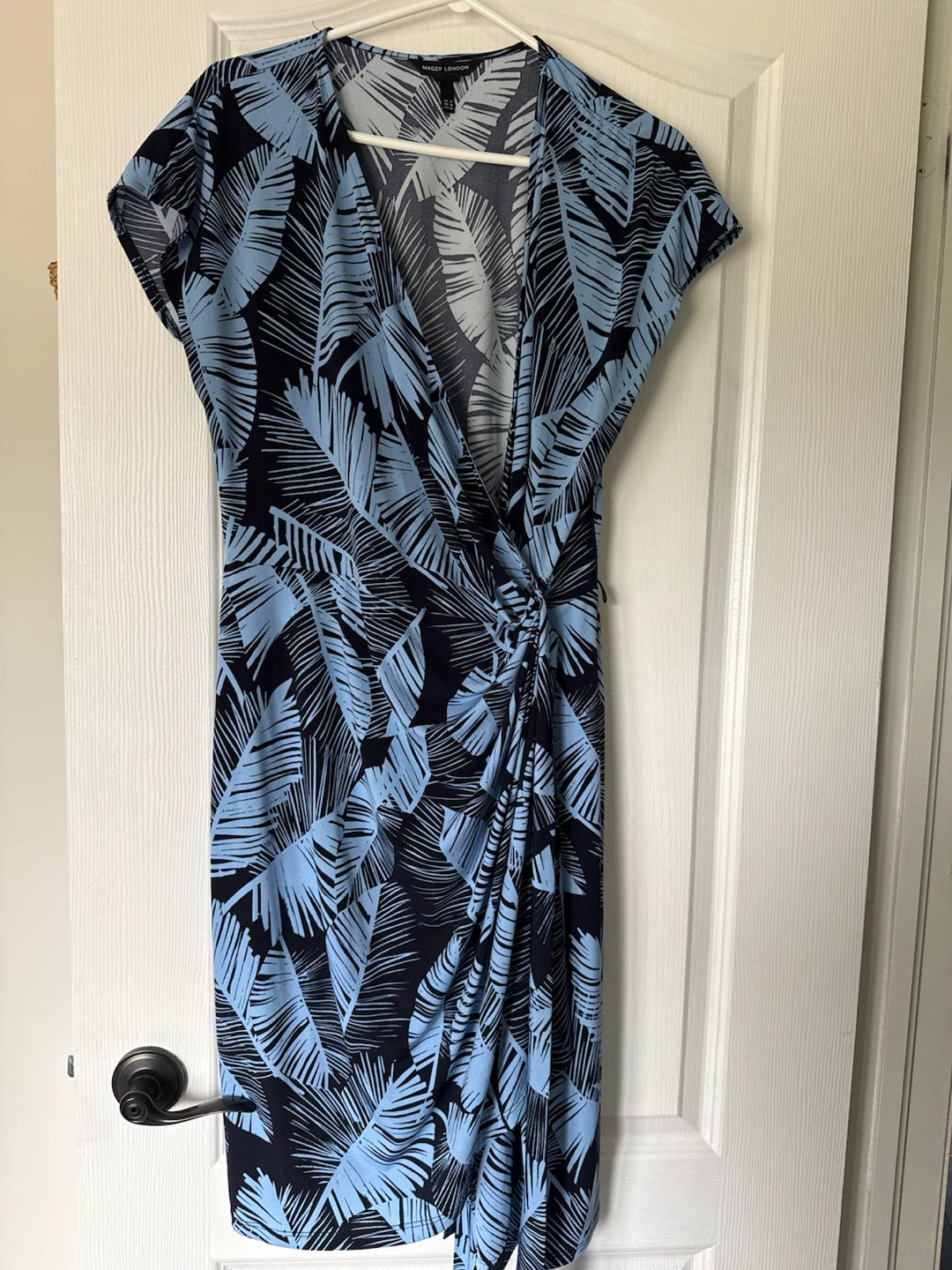 Maggy London Palm Print Wrap Dress 👗 sz 14