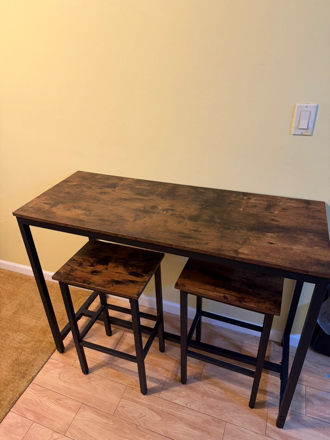 Bar Height Dining Table with 2 Stools - photo 2