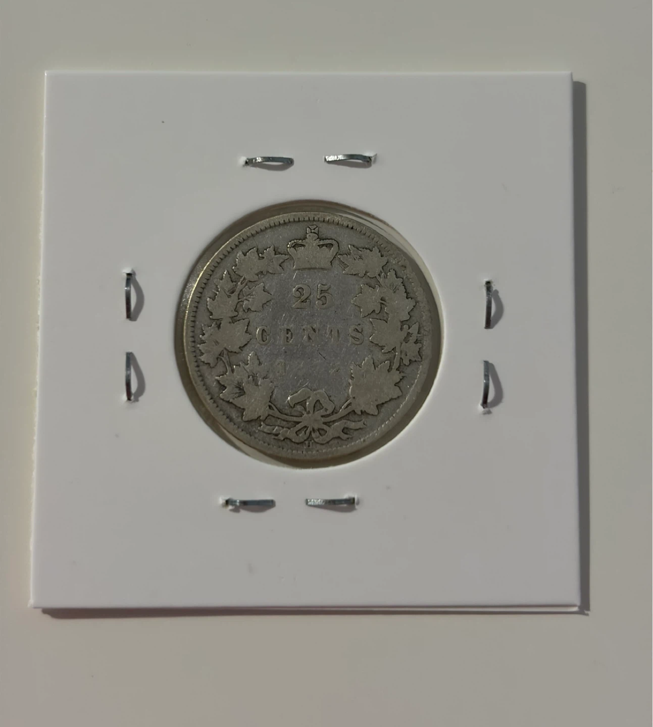 Canada 25 cents 1872-H Silver Coin - photo 2