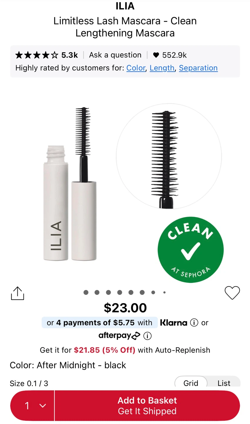 🆕 ILIA Limitless Lash Mascara - Black - photo 5