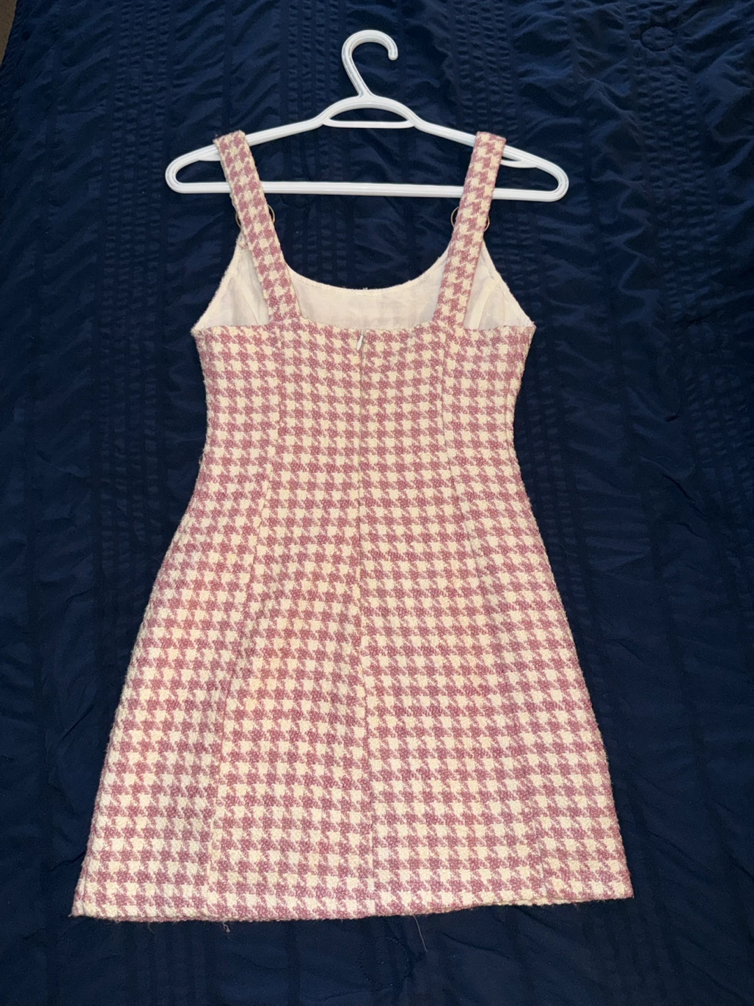 Bershka Pink Houndstooth Tweed Mini Dress - photo 2