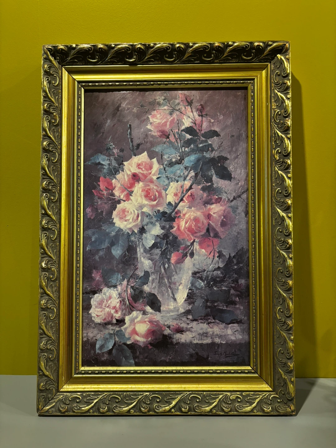 Framed Floral Still Life Painting