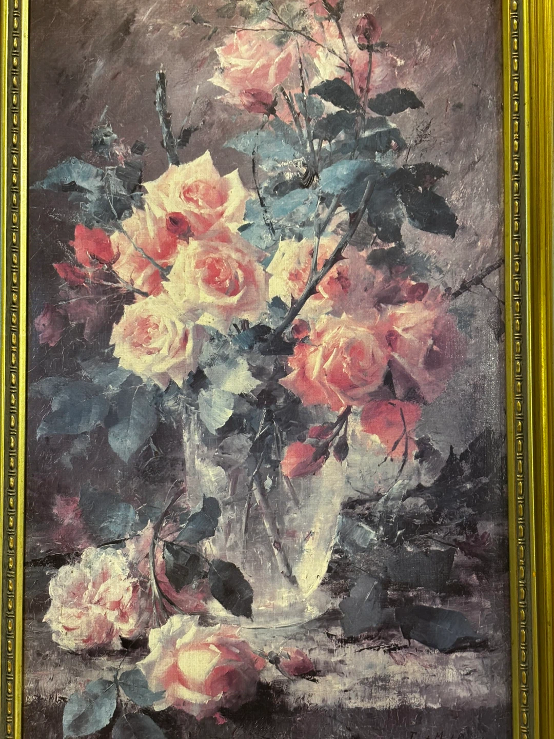 Framed Floral Still Life Painting - photo 2