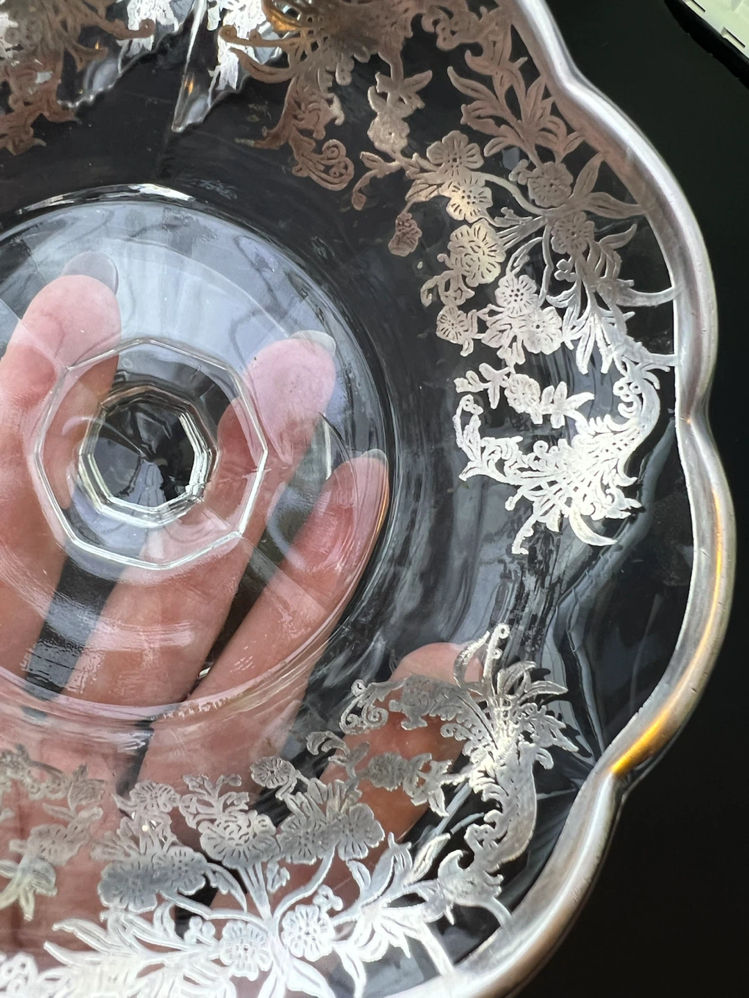 Vintage Silver Overlay Glass Dish/Bowl Set - photo 3