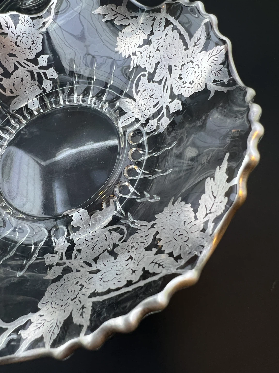 Vintage Silver Overlay Glass Dish/Bowl Set - photo 5