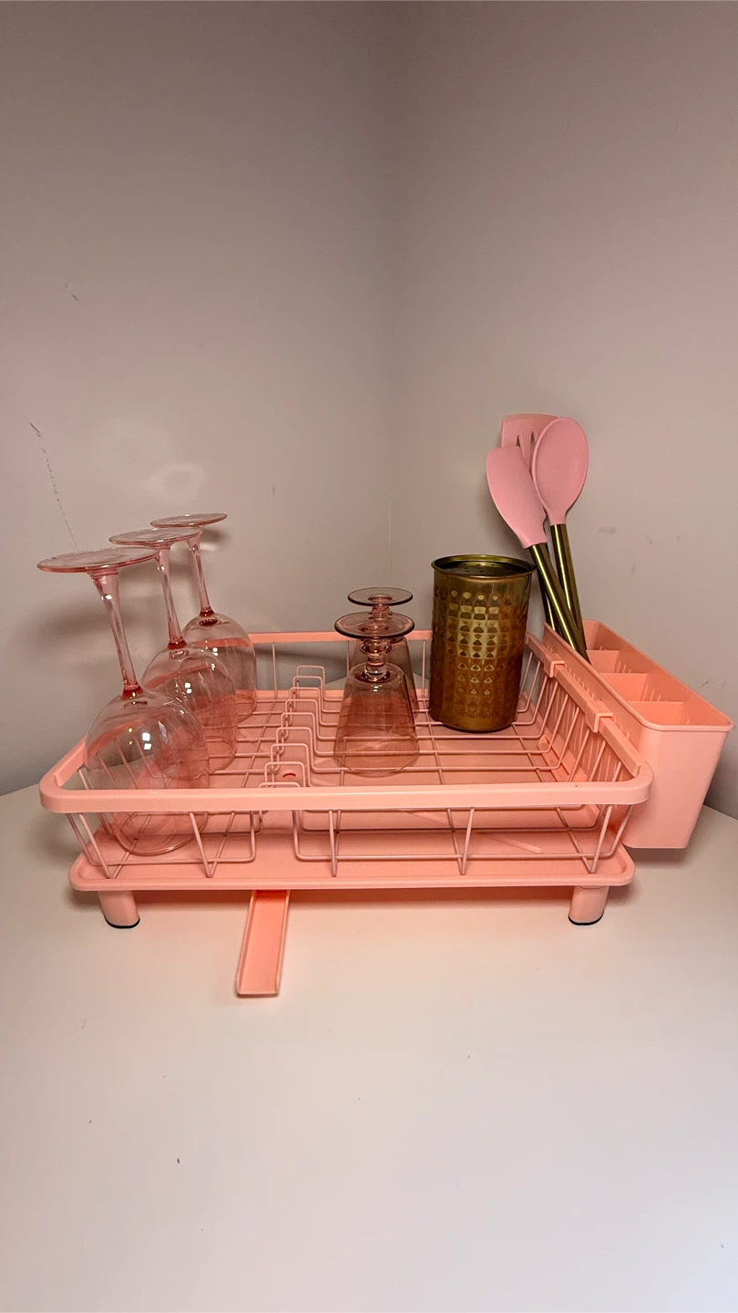 Pink Dish Drying Rack