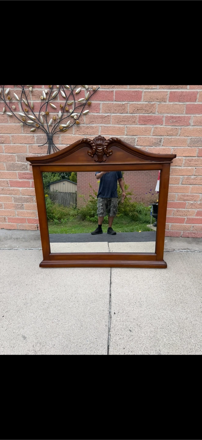 Beautiful Large Mahagony Wood Mirror
