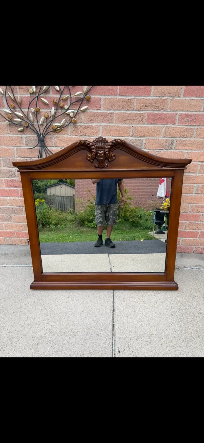 Beautiful Large Mahagony Wood Mirror - photo 2