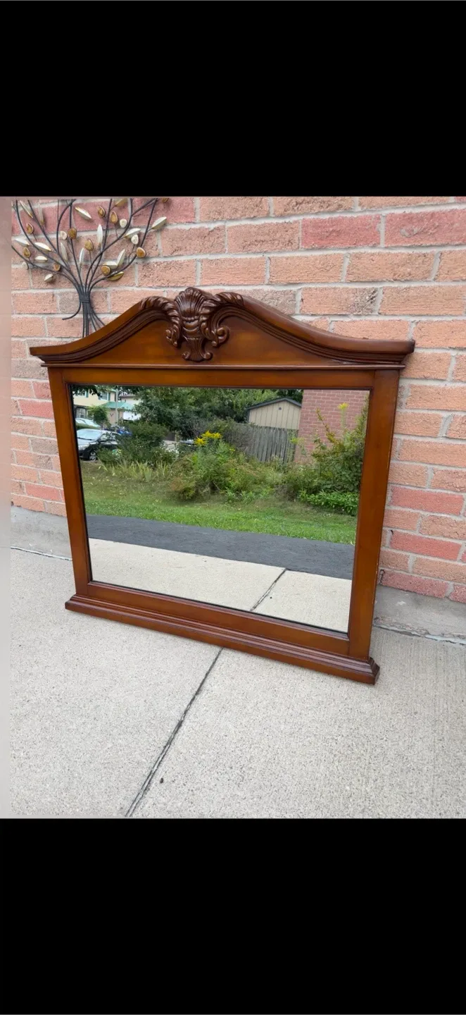 Beautiful Large Mahagony Wood Mirror - photo 3