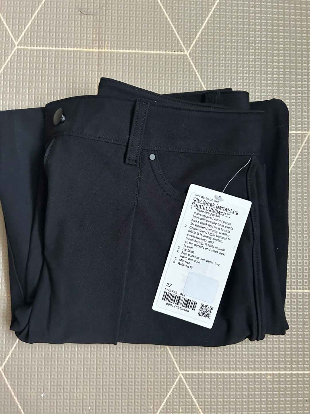 Lululemon City Sleek Barrel-Leg Pant Lt Utilitech Black 27