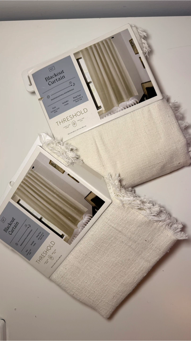 Two Threshold Ivory Blackout Curtains