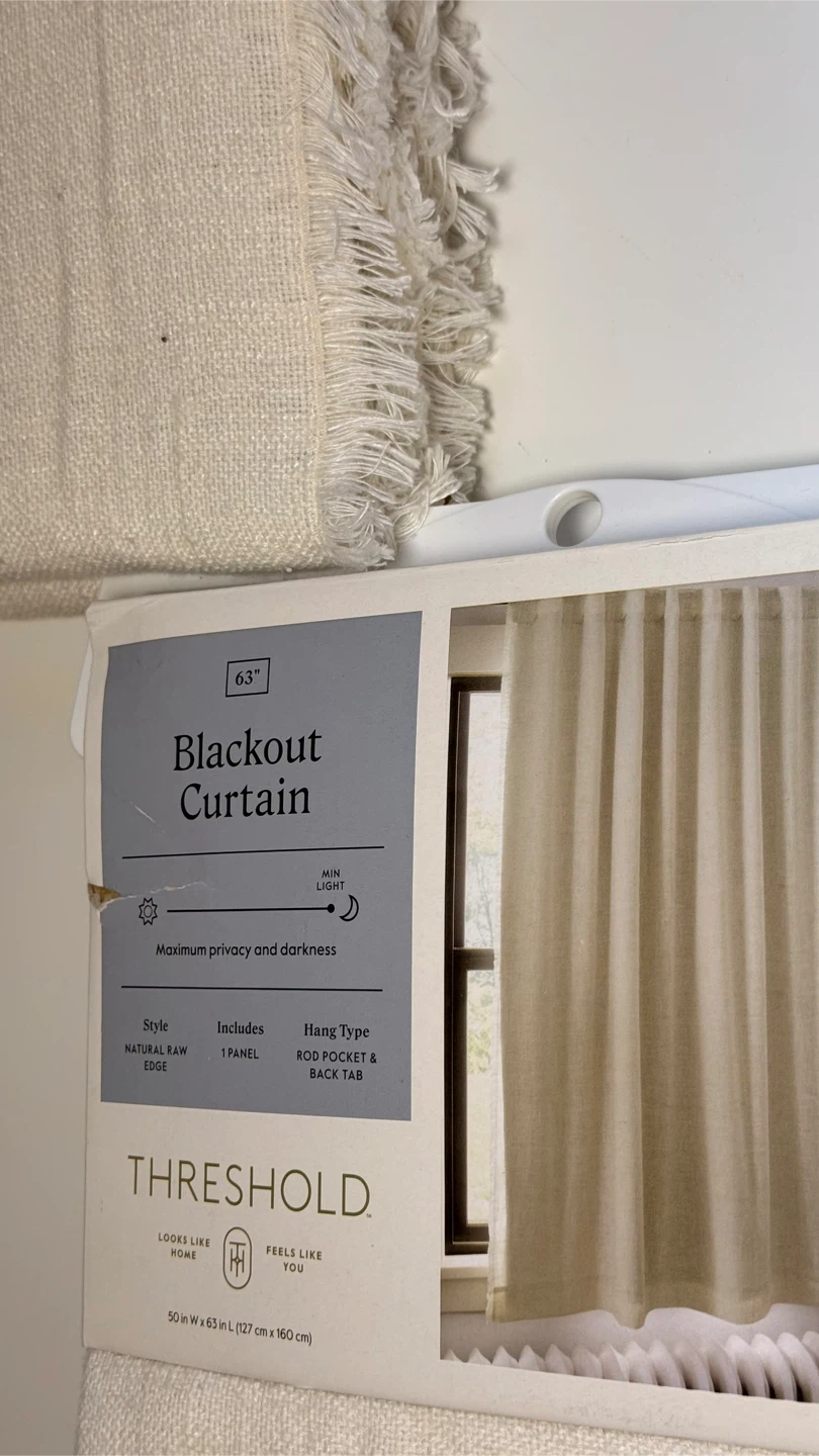 Two Threshold Ivory Blackout Curtains - photo 2