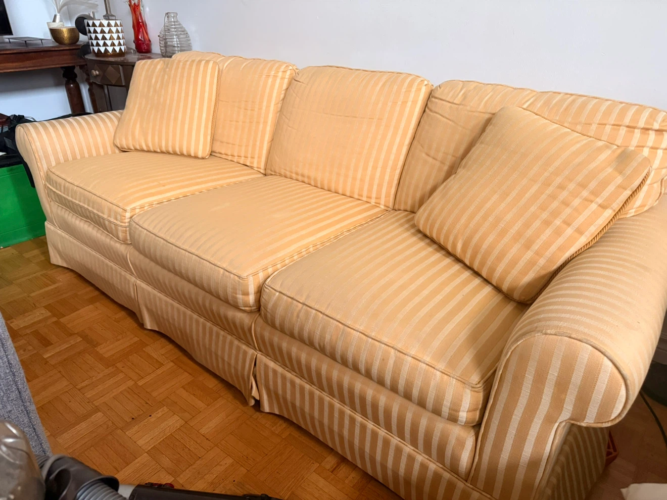 3-Seater Striped Couch - Vintage - $80 - Must Go This Week!