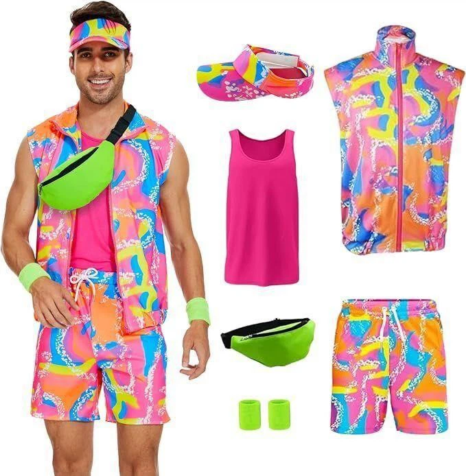 80s Style Men's Multi-Piece Costume Set