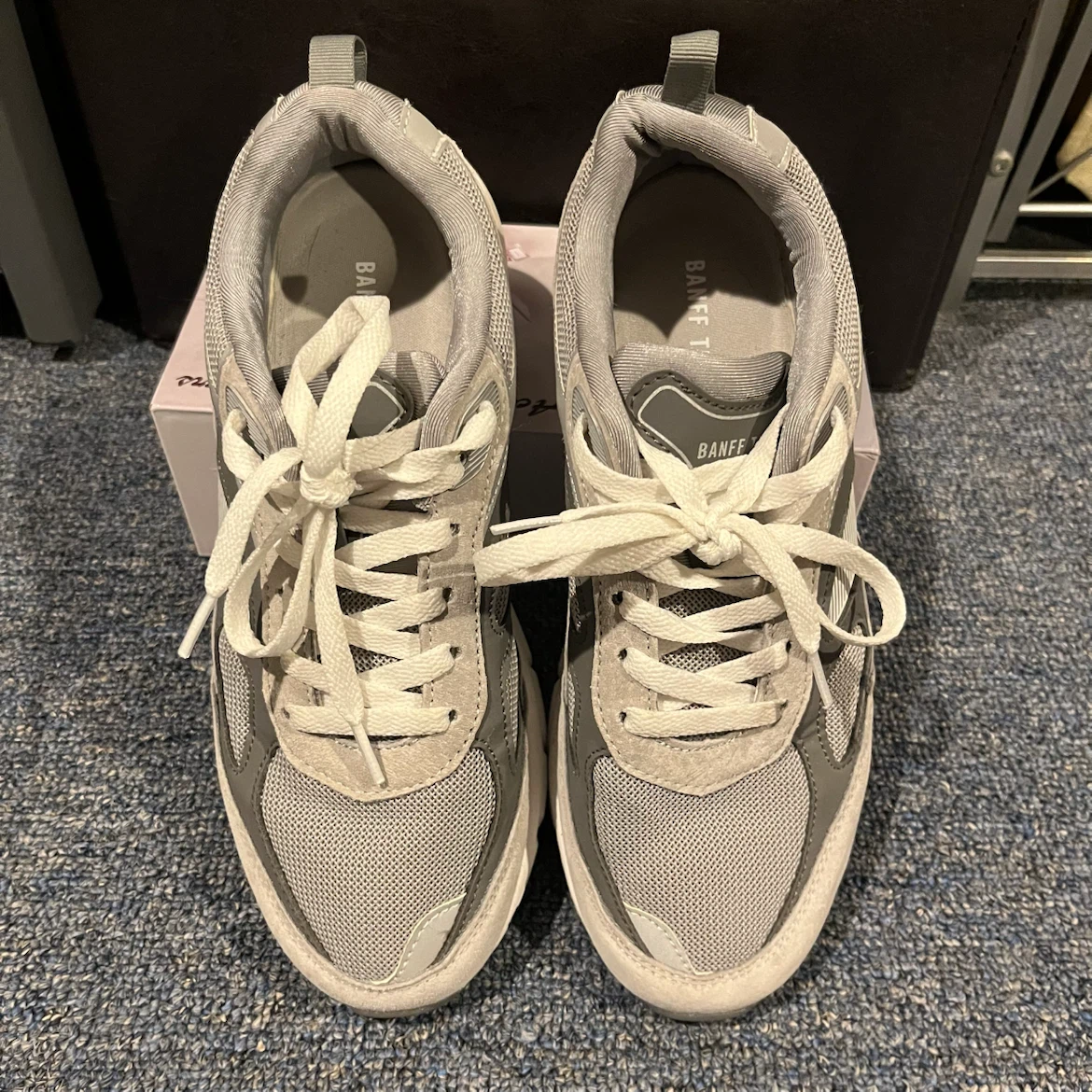 Men’s Grey & White Mesh Sneakers