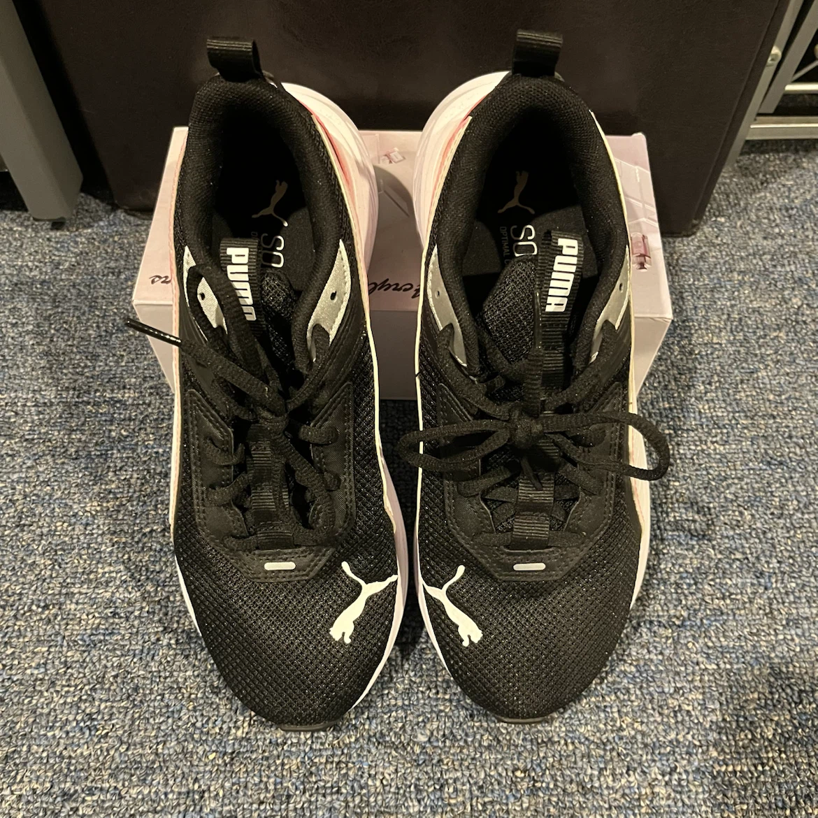 Kids Puma Athletic Sneakers with Pink Accents