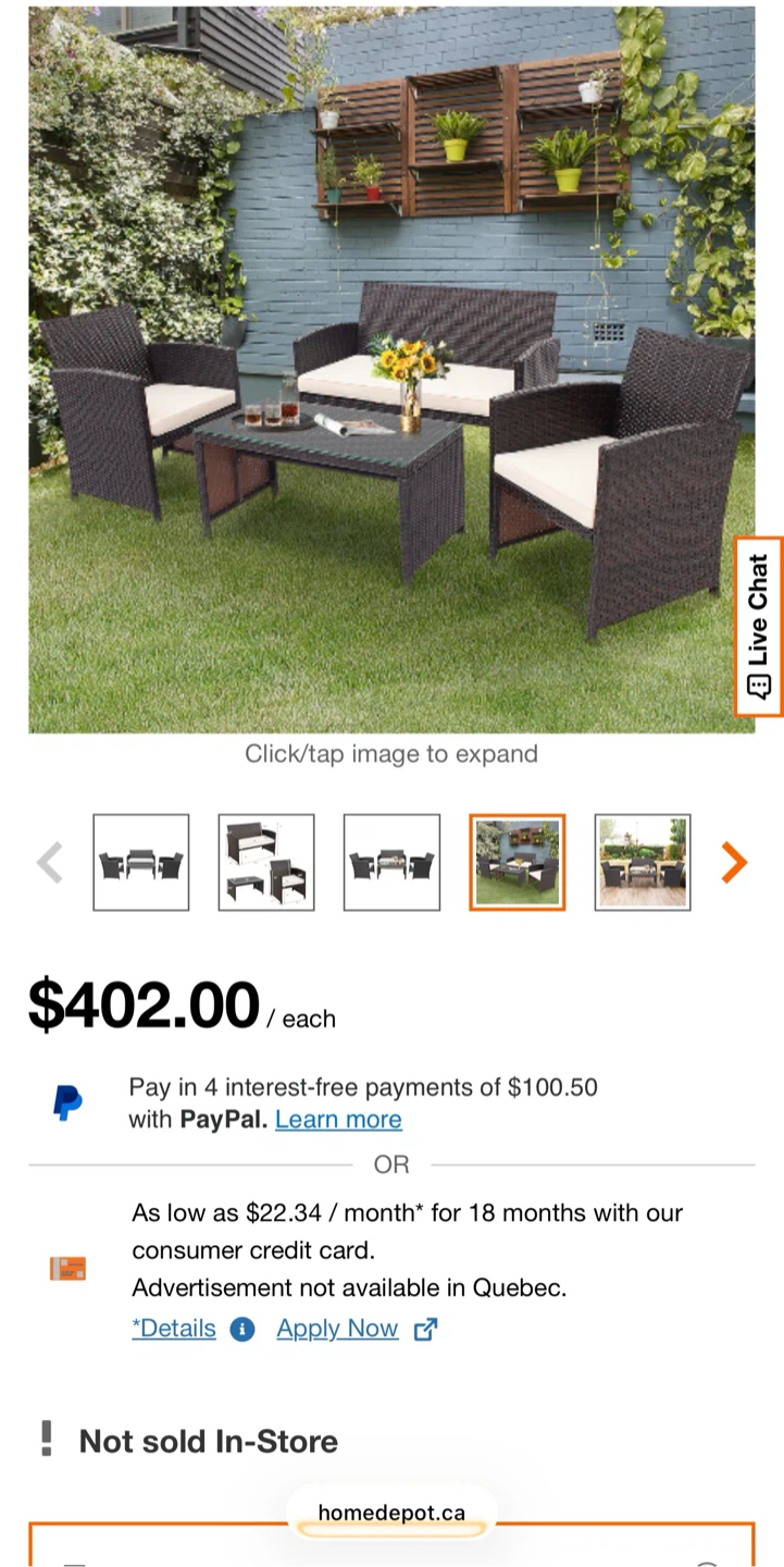 4-Piece Outdoor Wicker Patio Furniture Set - photo 2
