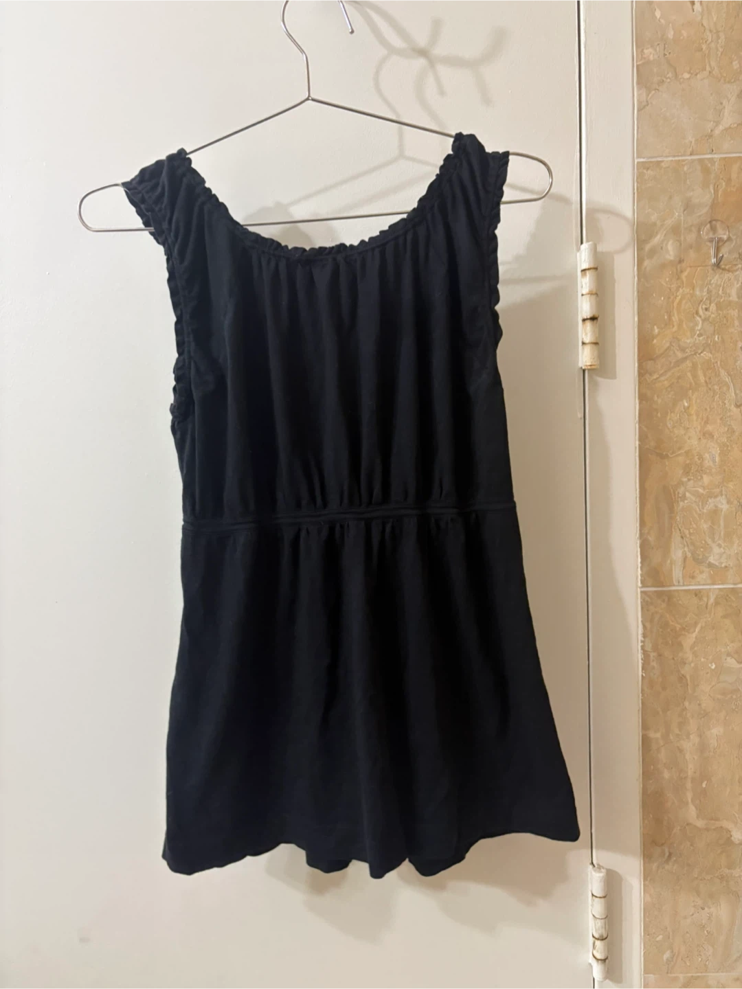Theory Black Ruched Sleeveless Top Blouse Tank Size S - photo 2