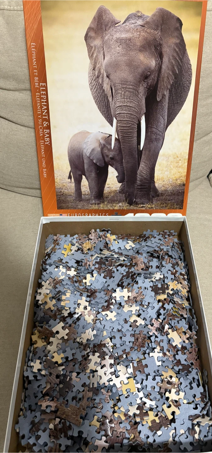 EuroGraphics Elephant & Baby 1000 Piece Puzzle - photo 2
