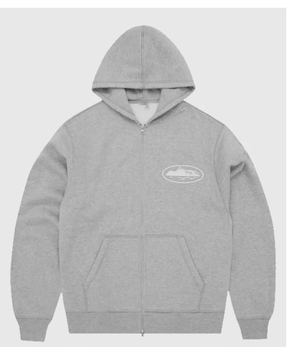 Grey Zip-Up Hoodie cortiez