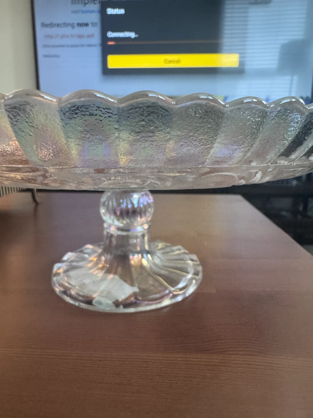 Iridescent Glass Pedestal Cake Stand - photo 2
