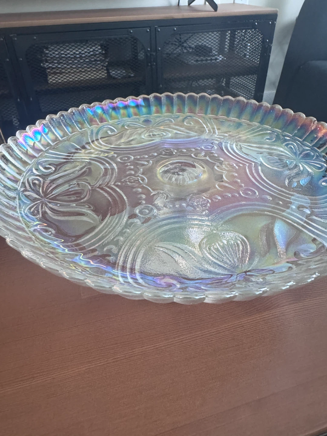 Iridescent Glass Pedestal Cake Stand - photo 3