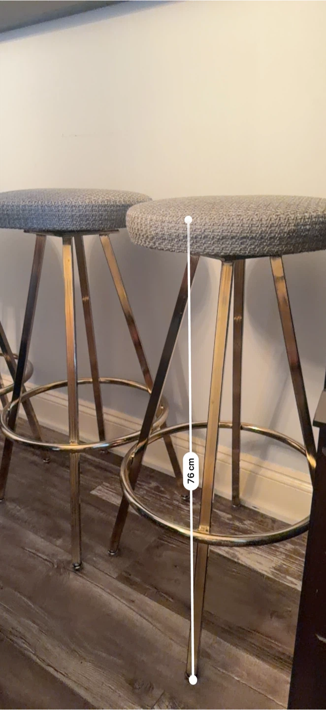 Gold Metal swivel Bar Stool set of 4 - photo 4