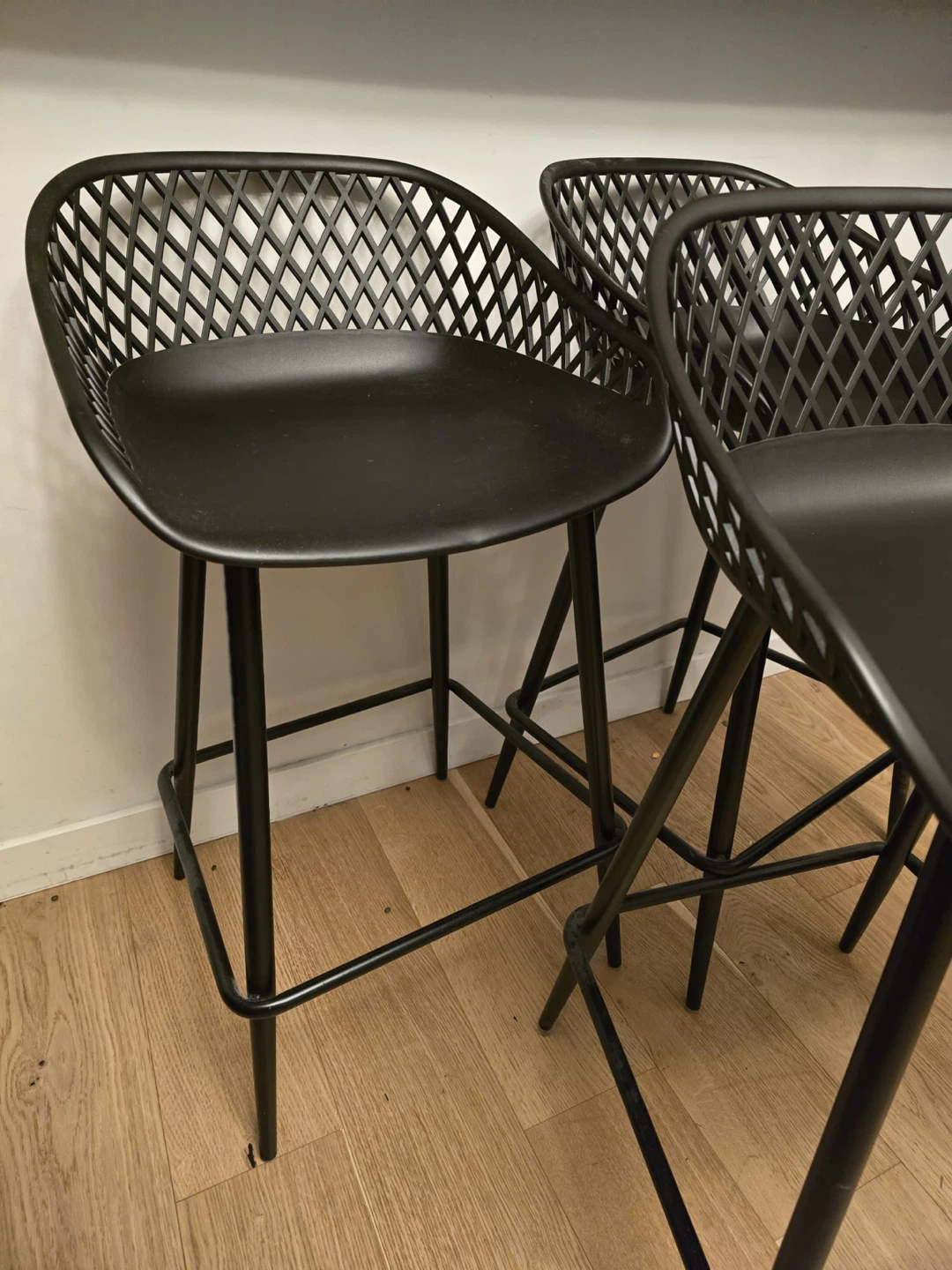 3 Black Modern Bar Stools