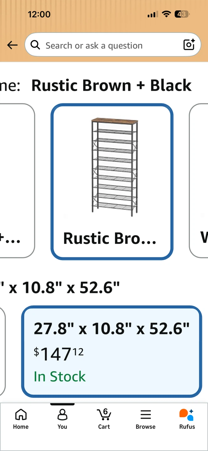 8-Tier Shoe Rack, Rustic Brown and Black - photo 3