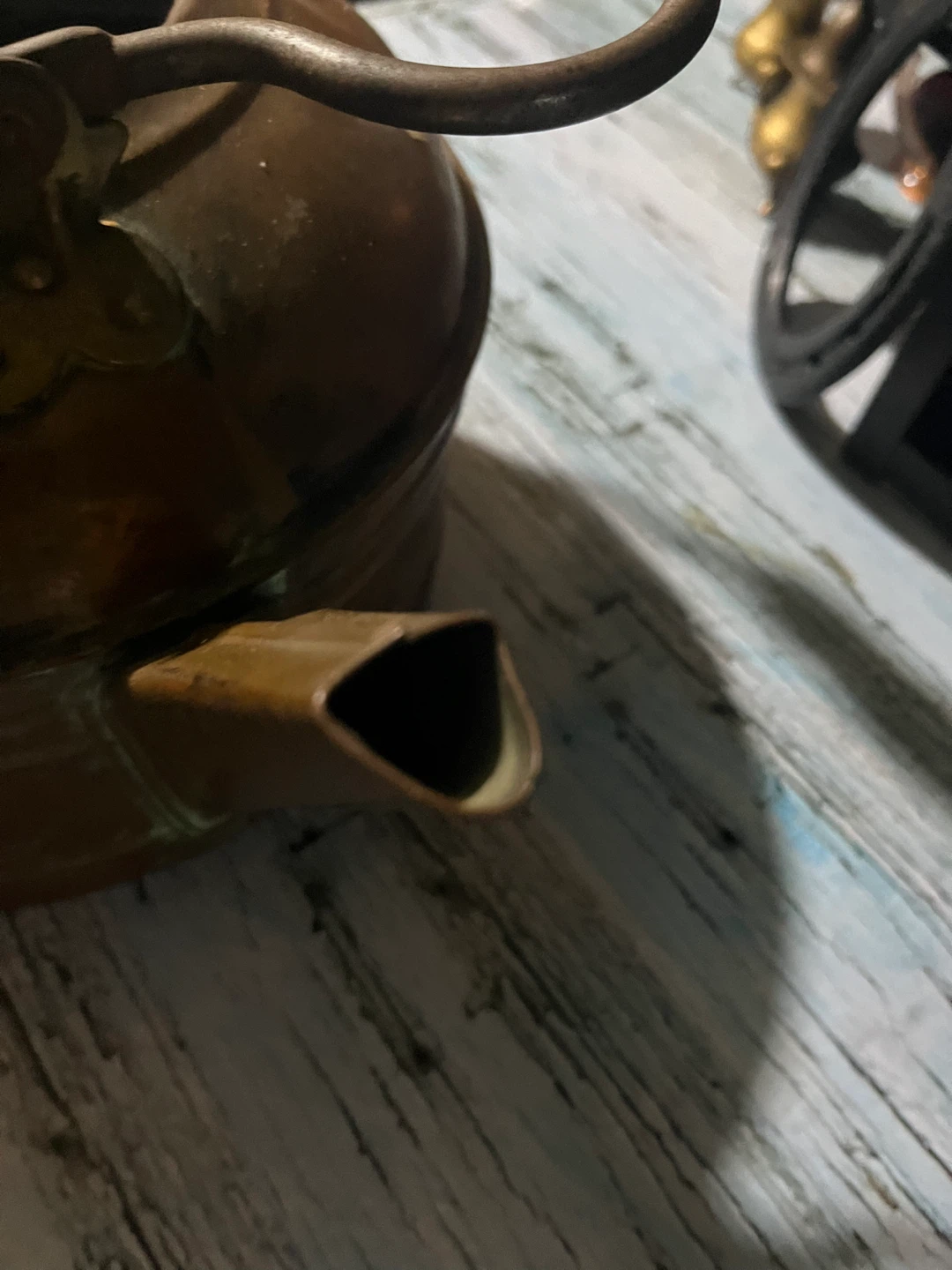 Antique Copper Kettle with Wooden Handle - photo 4