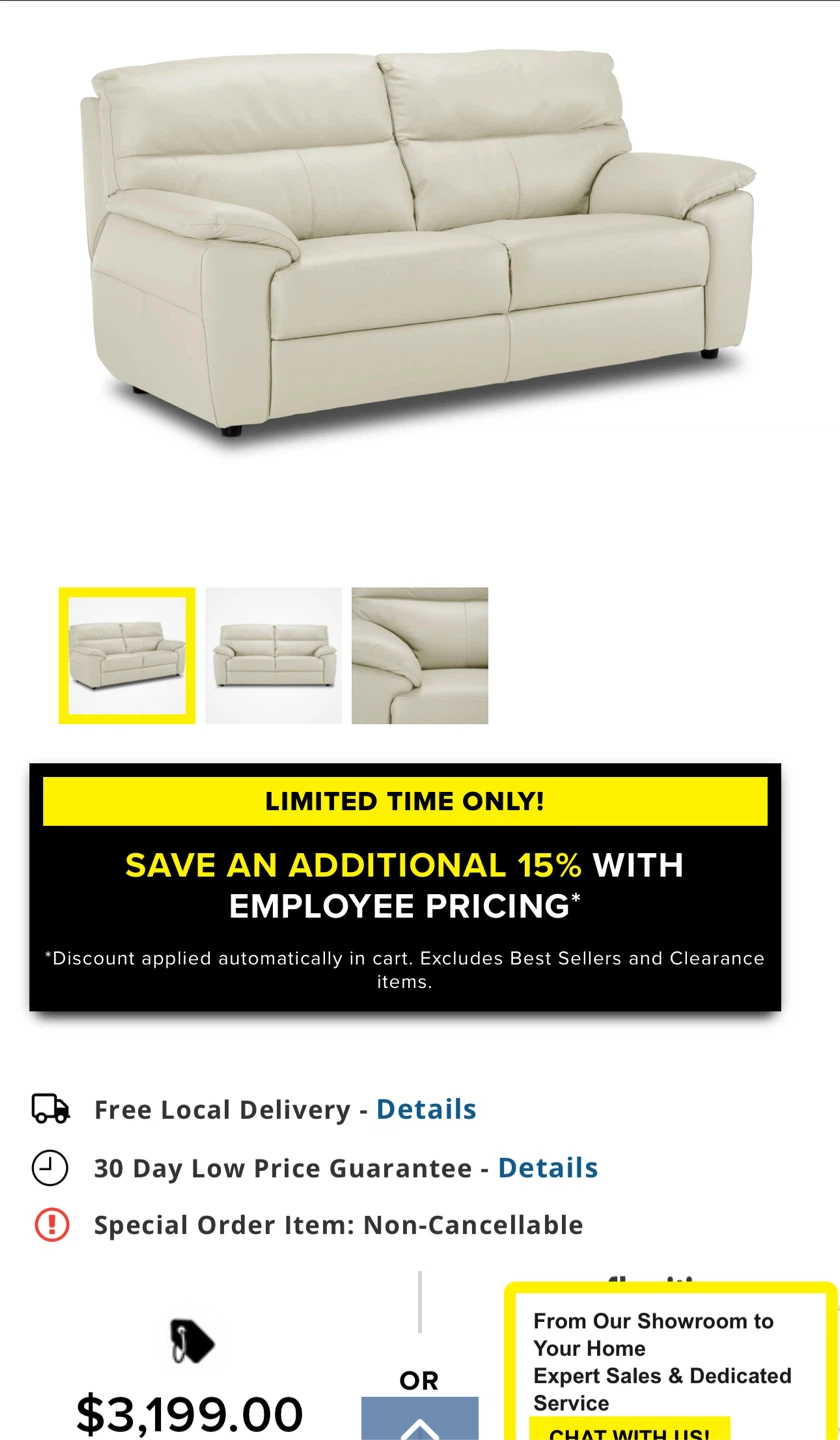 Beige Leather Loveseat - photo 2