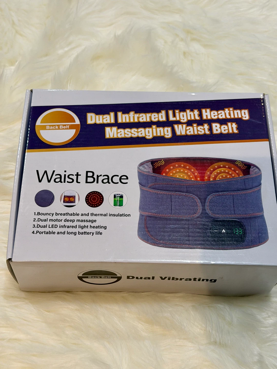 Dual Infrared Light Heating Massaging Waist Belt